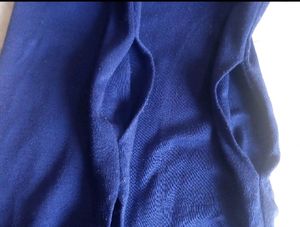Blue Woolen Kurti With Both sides Pocket