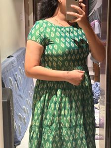 Green Ikat Printed Dress | Casual Ethnic Wear | Li