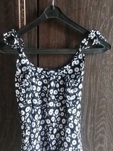 Cute Floral Mini Dress with Tie Straps