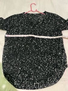 Cozy Black &amp; White Knit oversized Sweater