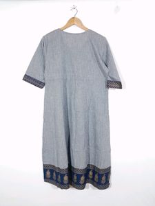 Sanganeri Grey  Kurtas(Women's)