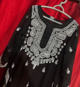 Black Chikankari Kurta