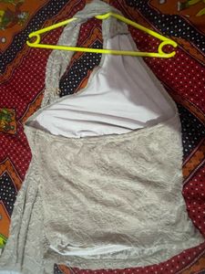 Savana halter neck metal detail top