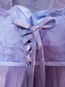 💜 Pastel Lilac 3D Floral Net Midi Dress-XS