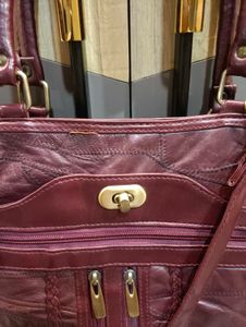 Chic Burgundy Leather Handbag