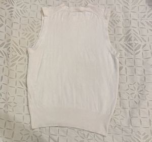 Cream Sleeveless Knit Top