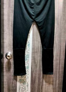 Black Lace Trim Leggings