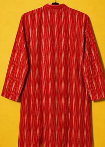 red Ikat Print Tradional Kurta