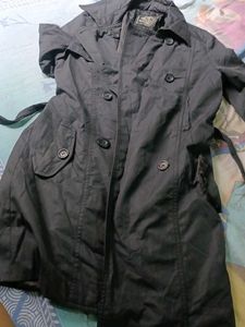 Stylish Women's Black Trench Coat