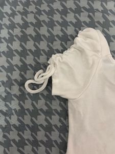 Chic Ruched White Top