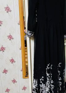 Elegant Black Embroidered Gown