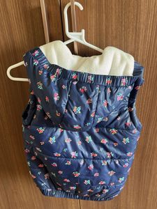 Floral Puffer Vest with Hood