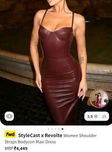 Women Burgundy Bodycon Maxi Dress