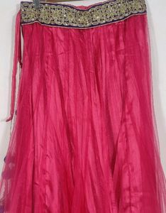 [Blue &amp; Pink Embroidered Lehenga Choli Set (Women)