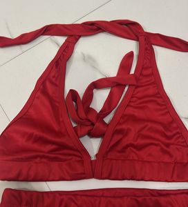 Red High-Waisted Bikini