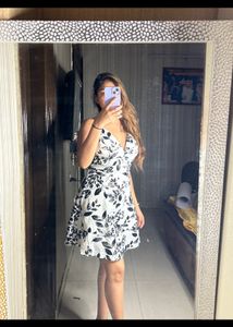 Flared Sexy V neck Dress