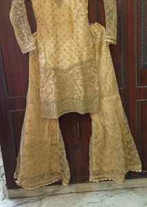 Elegant Gold Kurta with Palazzo Set