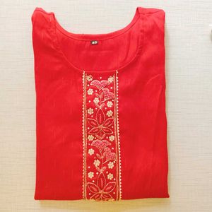 Neck Embroidery Work Kurti Set