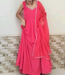 Beautiful Pink Ethnic anarkali set
