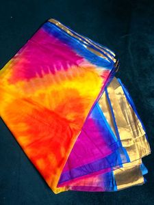 Vibrant Tie-Dye Saree