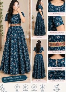 Elegant Floral gown with belt
