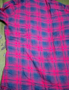 Red Plaid Shirt with Graphic Tee