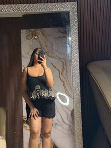 Black Embellished Mini Dress