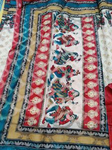 Cotton Tissue Saree Barat Work