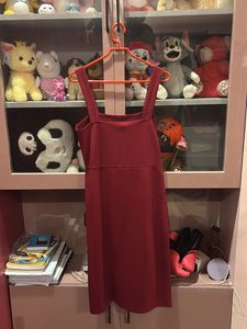 Burgundy Midi Dress with Slit
