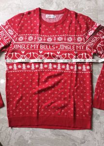 JACK &amp; JONES  Unisex Red Christmas Sweater