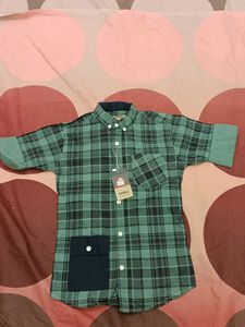 kids Green Plaid Button-Up Shirt