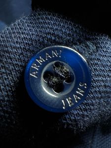 Armani Jeans Navy Long Sleeve Polo Shirt