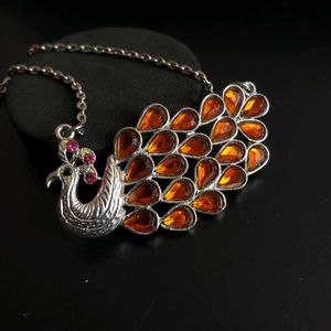 Stunning Peacock Pendant Necklace