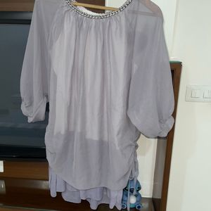 Sheer Layered Tunic Top