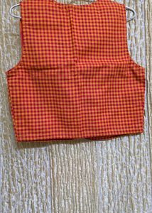 Boho Checkered Sleeveless top waistcoat