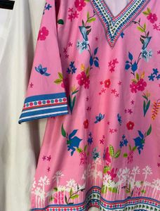 Vibrant Floral Pink Kurta Set