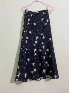 Royal Blue Printed Skirt