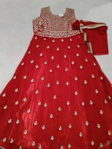 Stunning Red Embellished Lehenga Choli Set