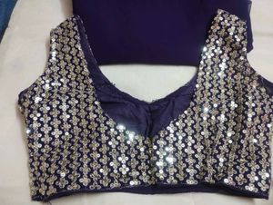 Stunning Purple Saree with Embellished Blouse