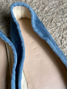Chic  Galin Blue Suede Ballet Flats