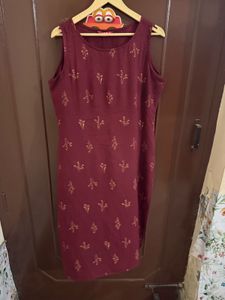 Maroon And Golden kurti
