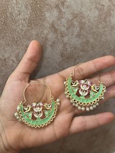 Beautiful Green Enamel Earrings