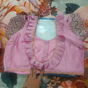 Elegant Pink Embroidered Saree