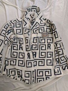 Designer Print Button-Up Shirt