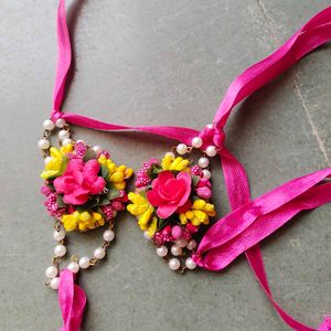 Haldi floral jewellery Set