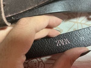 ZARA TRIPLE  BUCKLE  Leather Belt