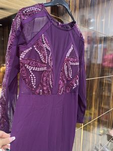 Elegant Purple Embellished Gown