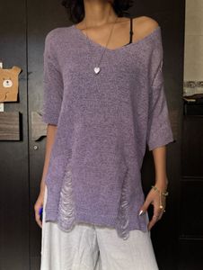 Distressed Knit Top