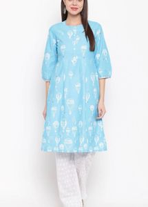 A line Blue Kurta