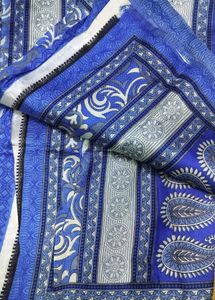Blue Paisley Saree without blouse